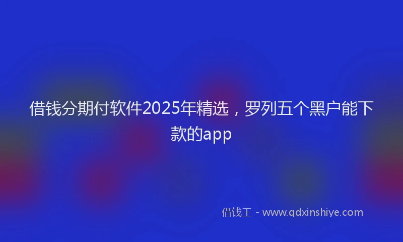 借钱分期付软件2025年精选,罗列五个黑户能下款的app