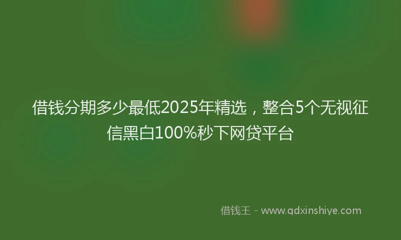 借钱分期多少最低2025年精选,整合5个无视征信黑白100%秒下网贷平台