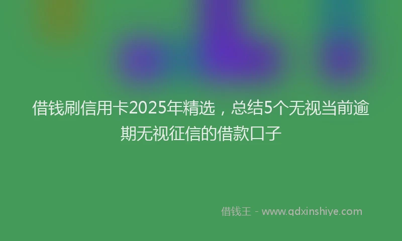 借钱刷信用卡2025年精选，总结5个无视当前逾期无视征信的借款口子