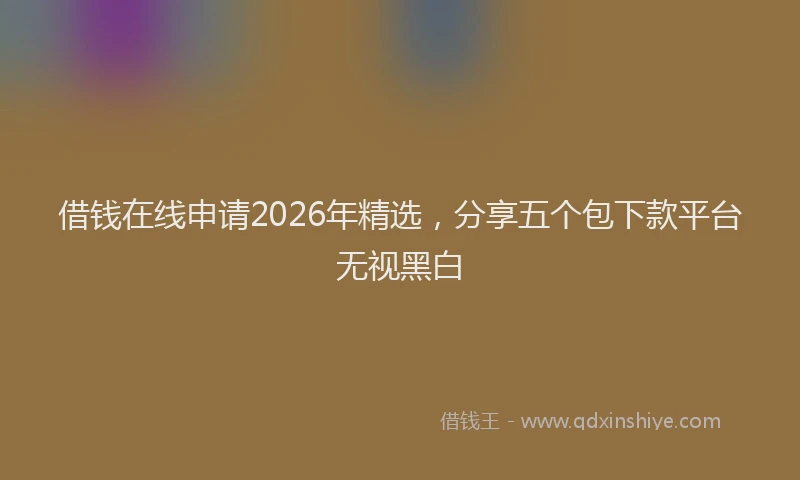 借钱在线申请2026年精选，分享五个包下款平台无视黑白