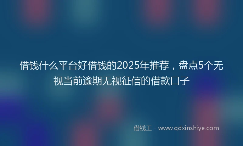 借钱什么平台好借钱的2025年推荐，盘点5个无视当前逾期无视征信的借款口子