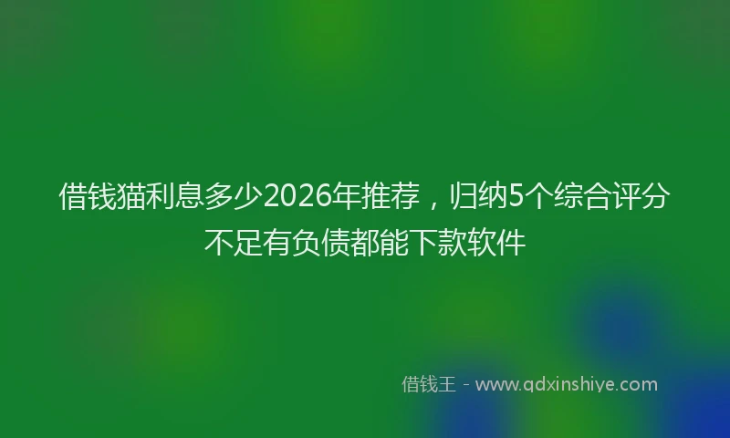 借钱猫利息多少2026年推荐，归纳5个综合评分不足有负债都能下款软件