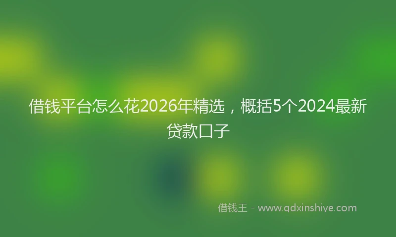 借钱平台怎么花2026年精选,概括5个2024最新贷款口子