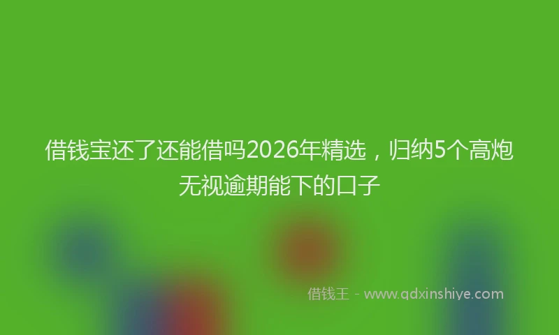 借钱宝还了还能借吗2026年精选，归纳5个高炮无视逾期能下的口子
