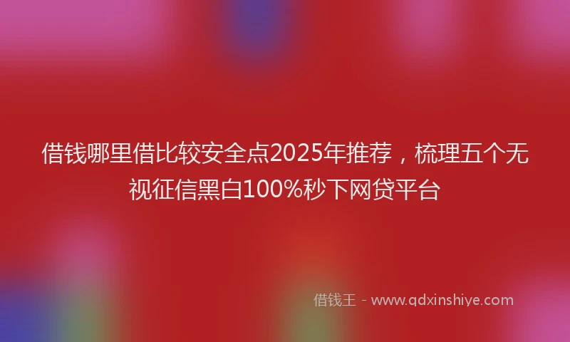 借钱哪里借比较安全点2025年推荐，梳理五个无视征信黑白100%秒下网贷平台