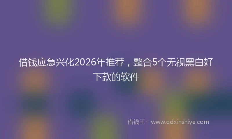 借钱应急兴化2026年推荐，整合5个无视黑白好下款的软件