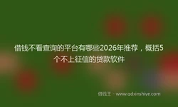 借钱不看查询的平台有哪些2026年推荐，概括5个不上征信的贷款软件