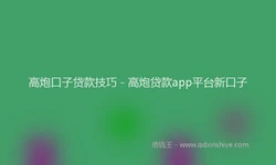 高炮口子贷款技巧 - 高炮贷款app平台新口子