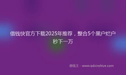 借钱快官方下载2025年推荐，整合5个黑户烂户秒下一万