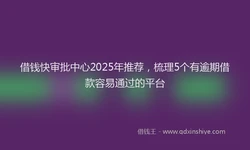 借钱快审批中心2025年推荐，梳理5个有逾期借款容易通过的平台