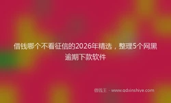 借钱哪个不看征信的2026年精选，整理5个网黑逾期下款软件
