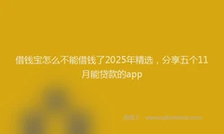 借钱宝怎么不能借钱了2025年精选，分享五个11月能贷款的app