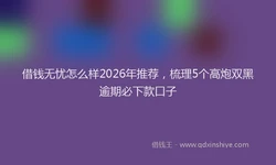 借钱无忧怎么样2026年推荐，梳理5个高炮双黑逾期必下款口子