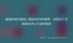 借钱的地方微信二维码2026年推荐，总结五个无视综合评分不足的网贷