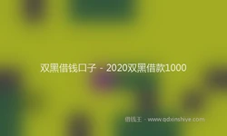 双黑借钱口子 - 2020双黑借款1000