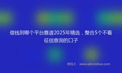 借钱到哪个平台靠谱2025年精选，整合5个不看征信查询的口子