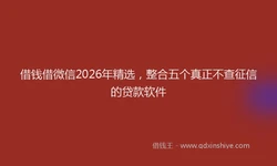 借钱借微信2026年精选，整合五个真正不查征信的贷款软件