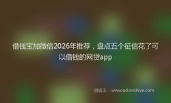 借钱宝加微信2026年推荐，盘点五个征信花了可以借钱的网贷app