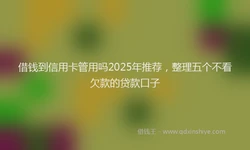 借钱到信用卡管用吗2025年推荐，整理五个不看欠款的贷款口子