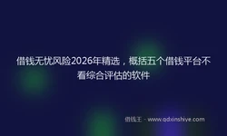 借钱无忧风险2026年精选，概括五个借钱平台不看综合评估的软件