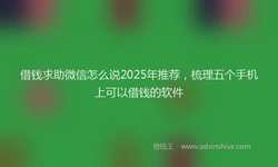 借钱求助微信怎么说2025年推荐，梳理五个手机上可以借钱的软件
