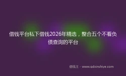 借钱平台私下借钱2026年精选，整合五个不看负债查询的平台