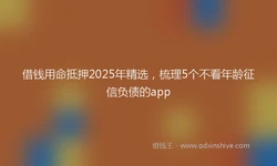 借钱用命抵押2025年精选，梳理5个不看年龄征信负债的app