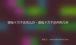 借钱十万不还怎么办 - 借钱十万不还判刑几年