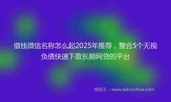 借钱微信名称怎么起2025年推荐，整合5个无视负债快速下款长期网贷的平台