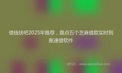 借钱快吧2025年推荐，盘点五个芝麻借款实时到账速借软件
