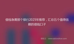 借钱急需那个银行2025年推荐，汇总五个值得信赖的借钱口子