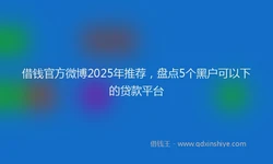 借钱官方微博2025年推荐，盘点5个黑户可以下的贷款平台