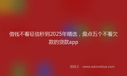 借钱不看征信秒到2025年精选，盘点五个不看欠款的贷款app