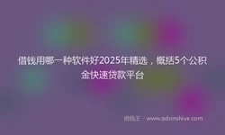 借钱用哪一种软件好2025年精选，概括5个公积金快速贷款平台