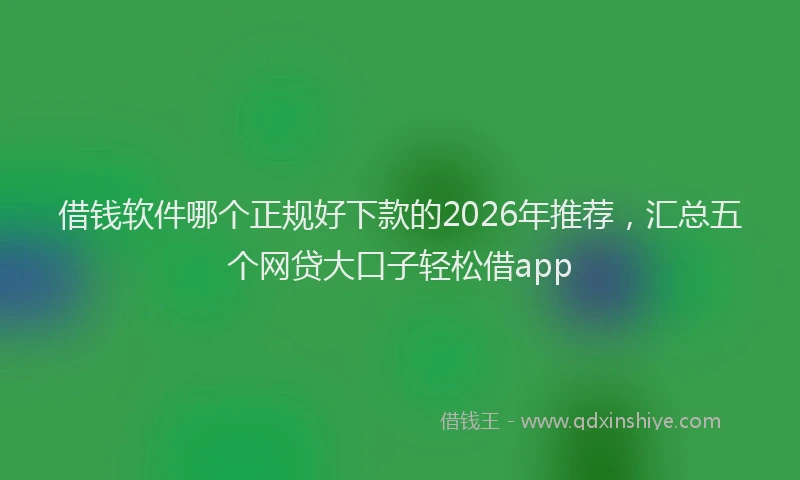 借钱软件哪个正规好下款的2026年推荐，汇总五个网贷大口子轻松借app