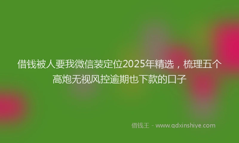 借钱被人要我微信装定位2025年精选，梳理五个高炮无视风控逾期也下款的口子
