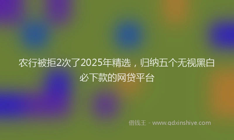 农行被拒2次了2025年精选，归纳五个无视黑白必下款的网贷平台
