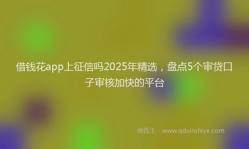 借钱花app上征信吗2025年精选，盘点5个审贷口子审核加快的平台