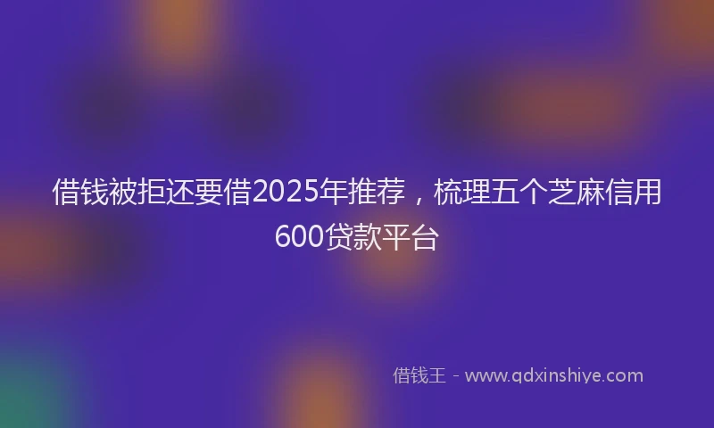 借钱被拒还要借2025年推荐,梳理五个芝麻信用600贷款平台