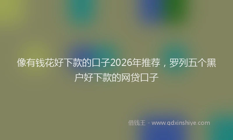 像有钱花好下款的口子2026年推荐，罗列五个黑户好下款的网贷口子