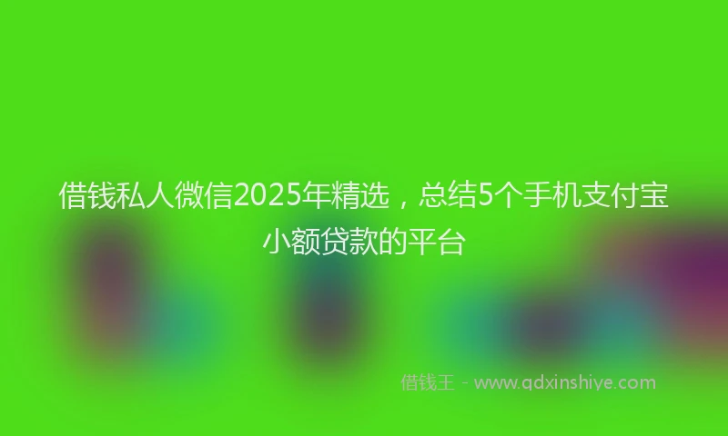 借钱私人微信2025年精选，总结5个手机支付宝小额贷款的平台