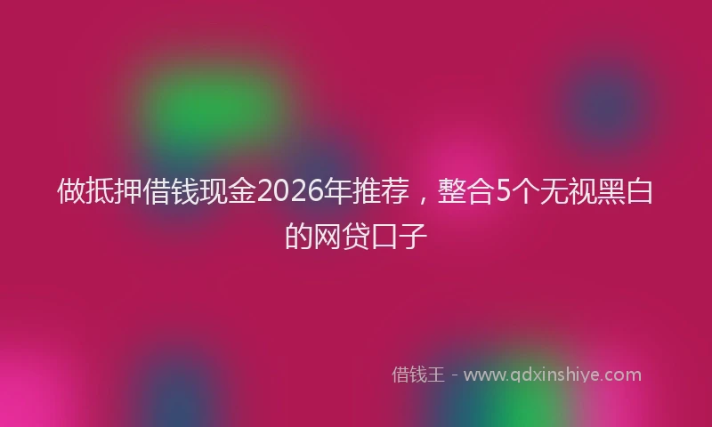 做抵押借钱现金2026年推荐，整合5个无视黑白的网贷口子