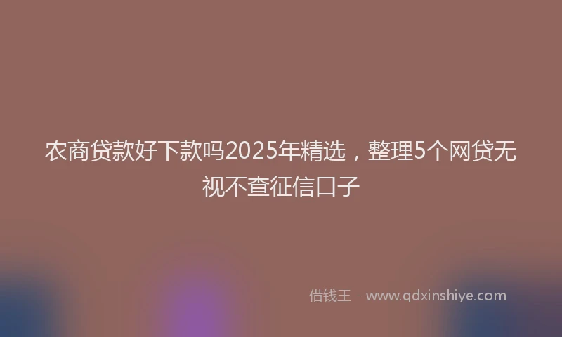 农商贷款好下款吗2025年精选，整理5个网贷无视不查征信口子