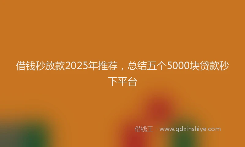 借钱秒放款2025年推荐,总结五个5000块贷款秒下平台