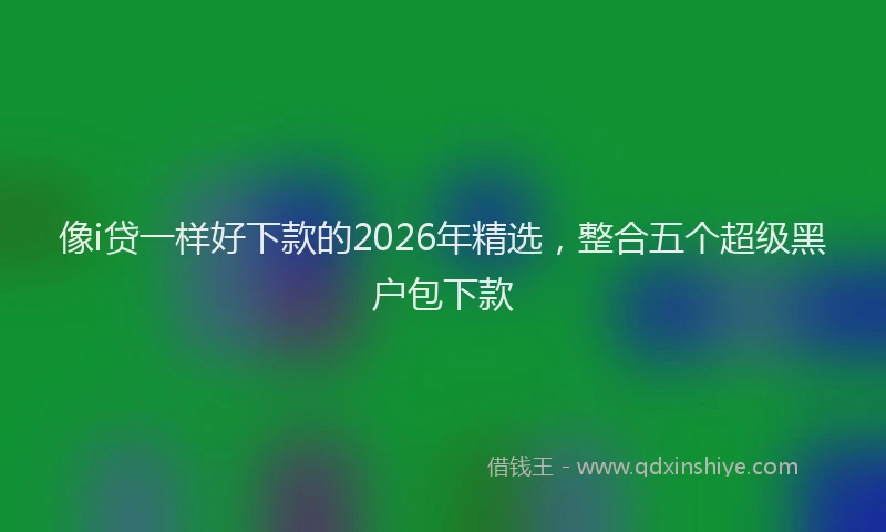 像i贷一样好下款的2026年精选，整合五个超级黑户包下款