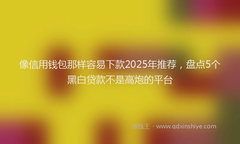 像信用钱包那样容易下款2025年推荐,盘点5个黑白贷款不是高炮的平台