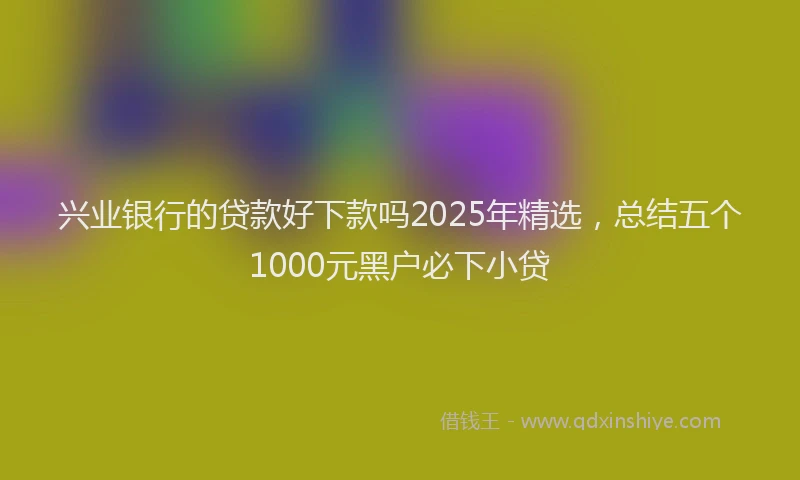 兴业银行的贷款好下款吗2025年精选，总结五个1000元黑户必下小贷