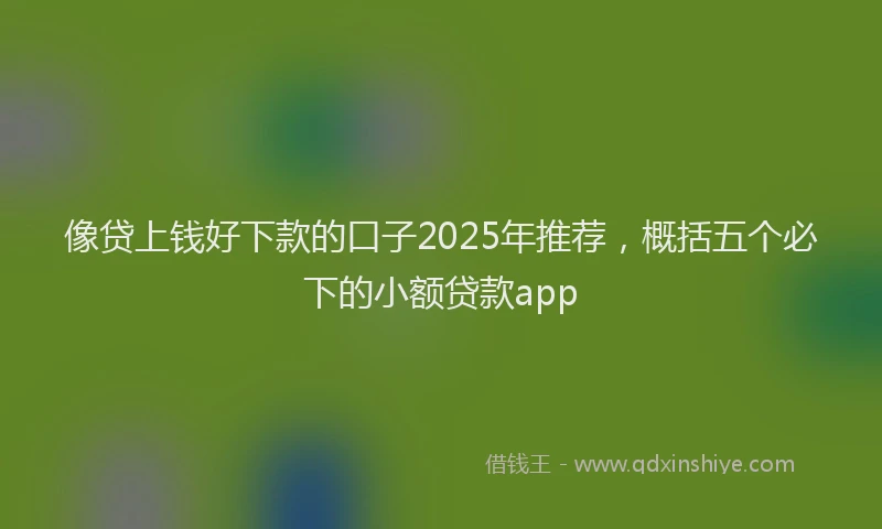 像贷上钱好下款的口子2025年推荐，概括五个必下的小额贷款app