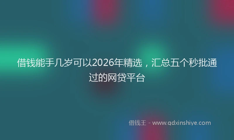借钱能手几岁可以2026年精选，汇总五个秒批通过的网贷平台
