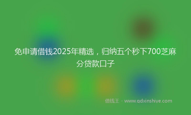 免申请借钱2025年精选，归纳五个秒下700芝麻分贷款口子